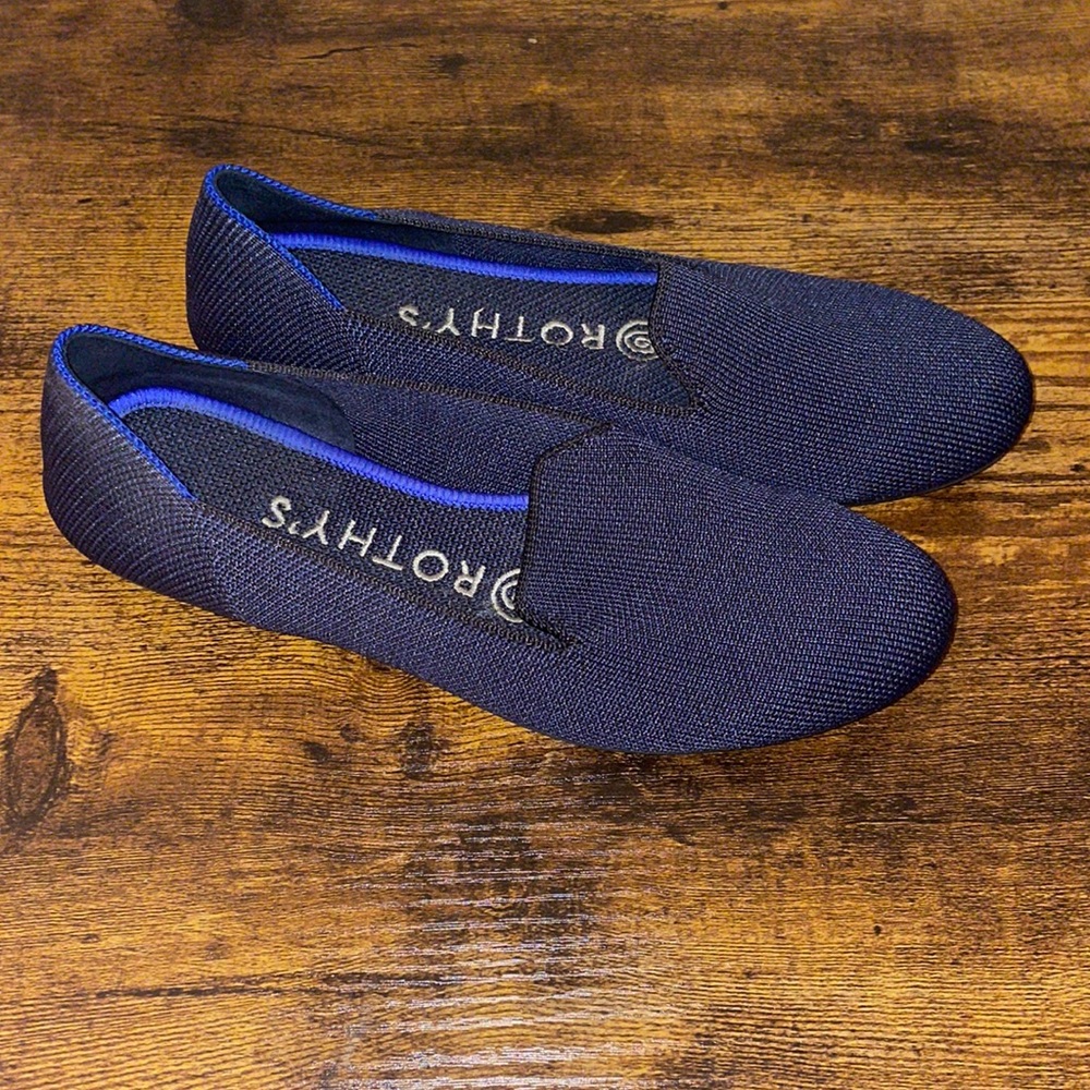 Navy Rothy’s loafers